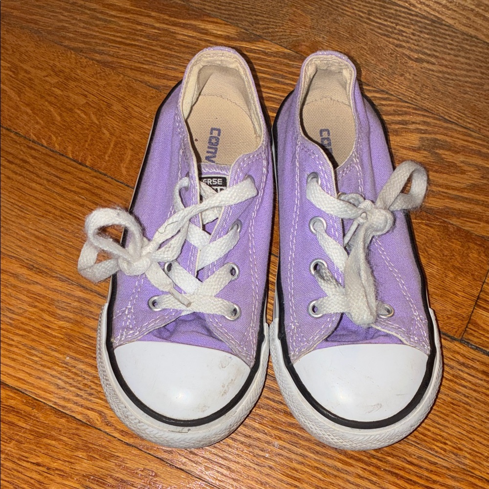 Converse Kids Lavender Canvas Low-Top Sneakers